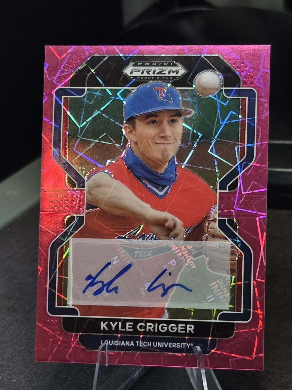 Panini Prizm Kyle Crigger Blue and Red Draft Card